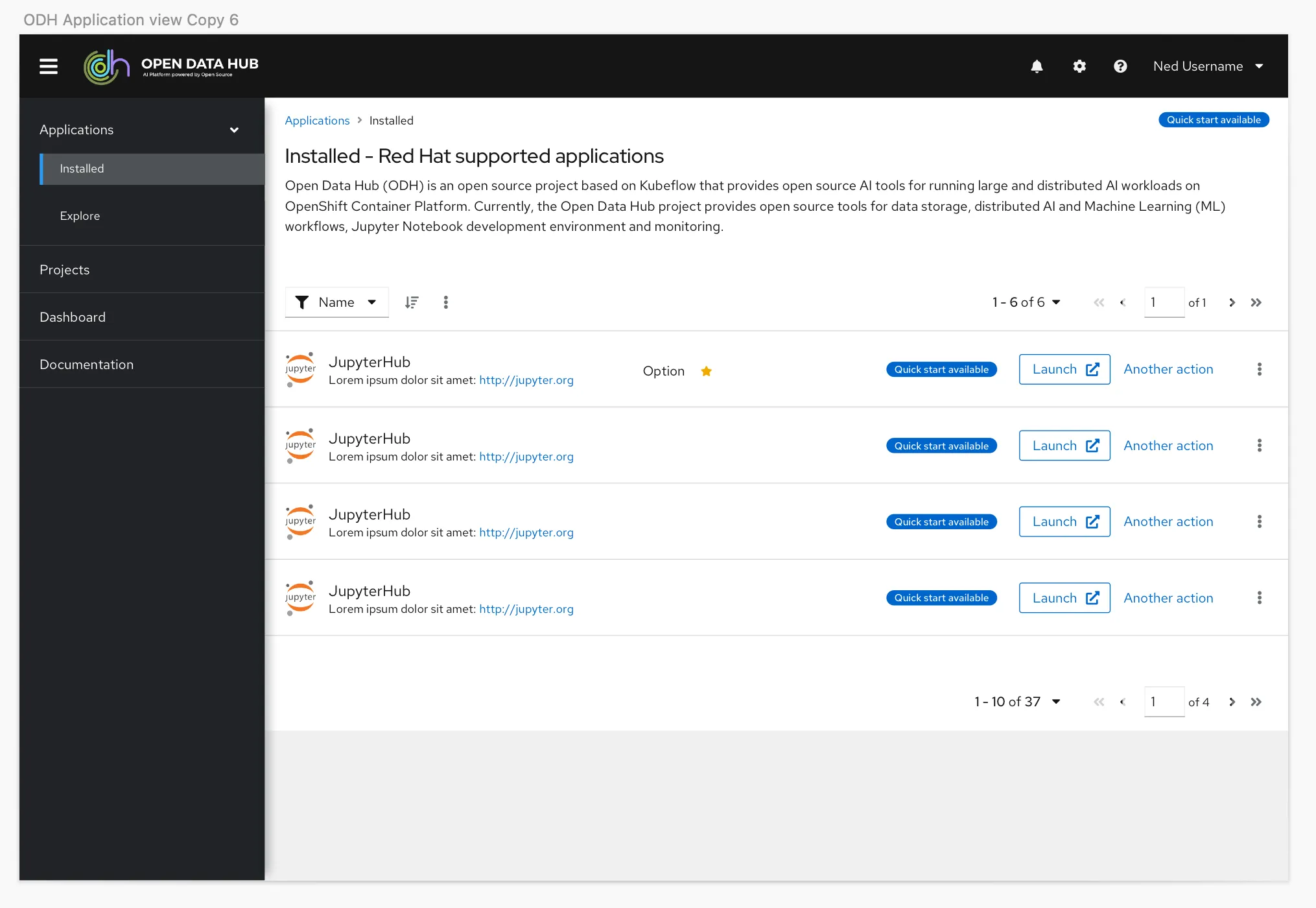 Applications catalog with tabs separating supported and third-party applications
