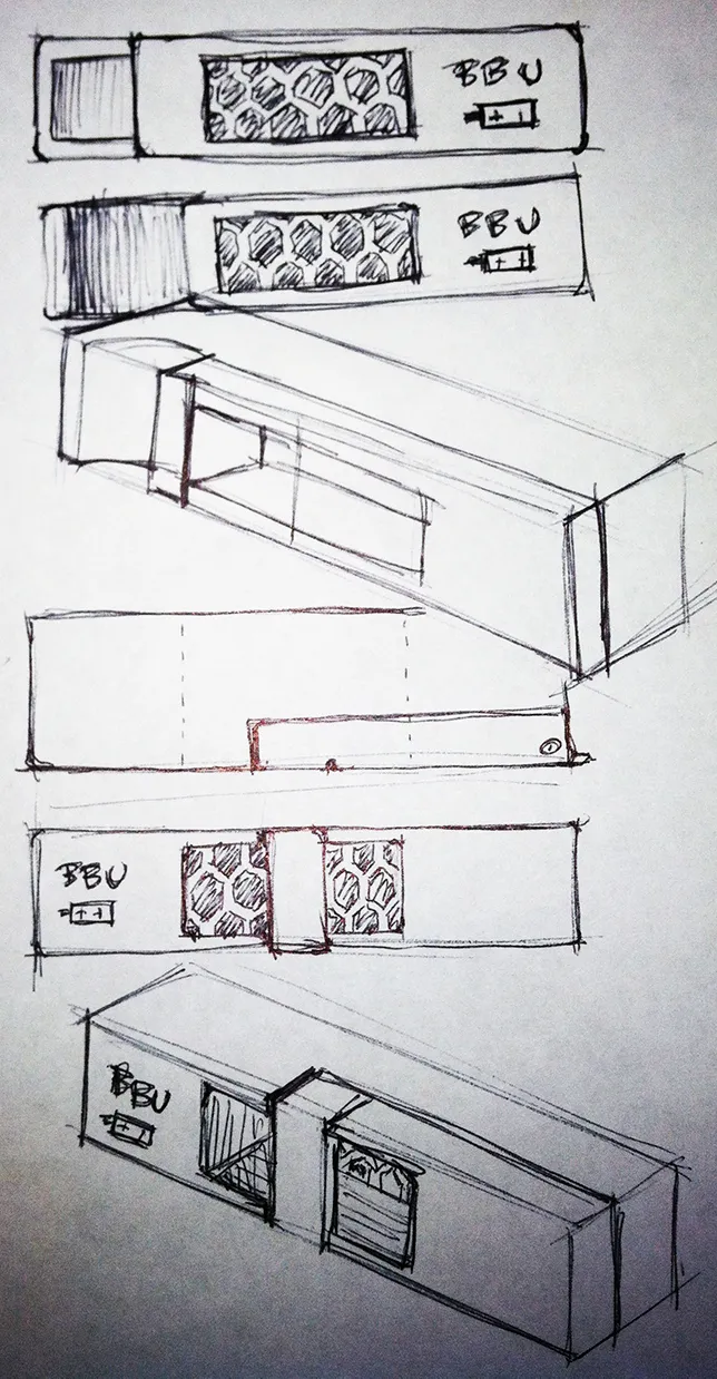 Battery back-up unit concept sketches