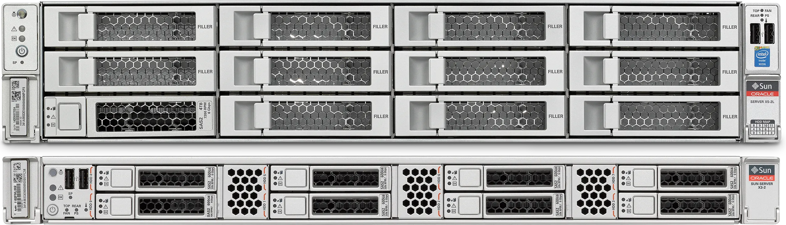 Merrimack server front views
